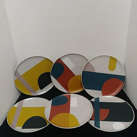 Crate & Barrel Other - Crate & Barrel colorful geometric design plates